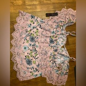 Pink off the shoulder floral top